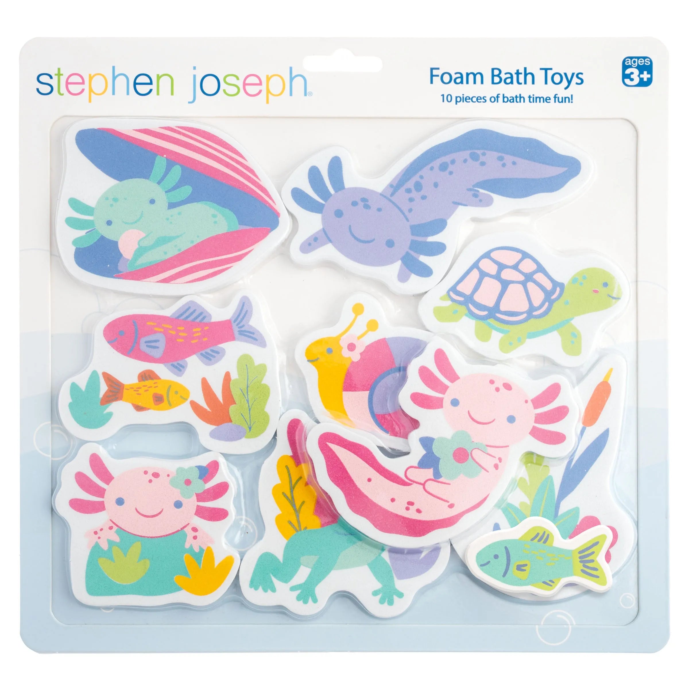 Stephen Joseph Foam Exciting Bath Delightful Toy Set - Axolotl (10 Pcs)