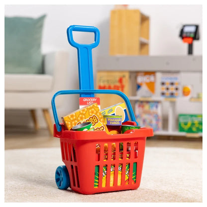 Melissa & Doug - Fill & Roll Grocery Basket Play Set - 11 Pcs - Multicolor