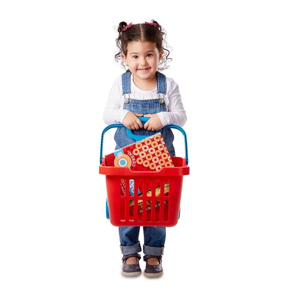 Melissa & Doug - Fill & Roll Grocery Basket Play Set - 11 Pcs - Multicolor
