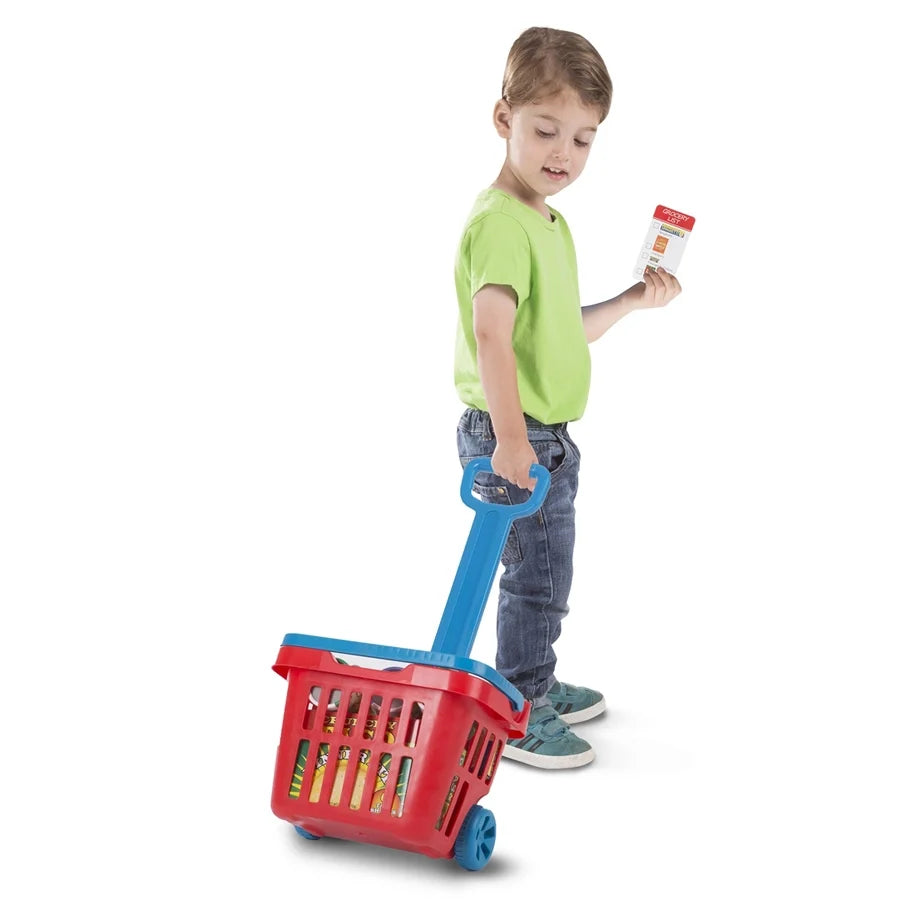 Melissa & Doug - Fill & Roll Grocery Basket Play Set - 11 Pcs - Multicolor