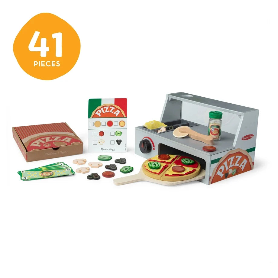Melissa & Doug - Top & Bake Pizza Counter - 34 Pcs - Multicolor