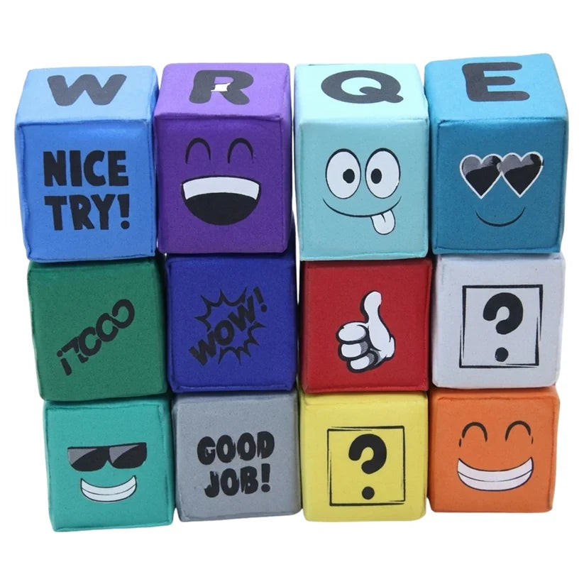Soft Play - Printed Educational Foam Building Blocks Set - 12 Pieces