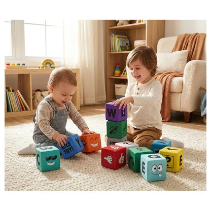 Soft Play - Printed Educational Foam Building Blocks Set - 12 Pieces