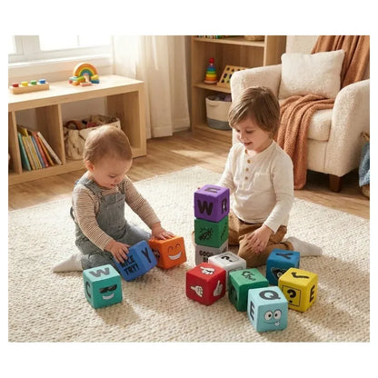 Soft Play - Printed Educational Foam Building Blocks Set - 12 Pieces