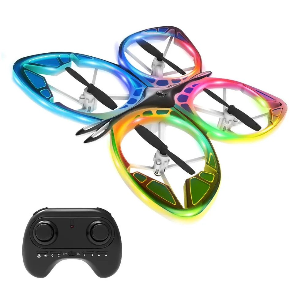 Sam Toys - Butterfly Drone 2.4GHz Remote Control Mini Quadcopter - LED Lights