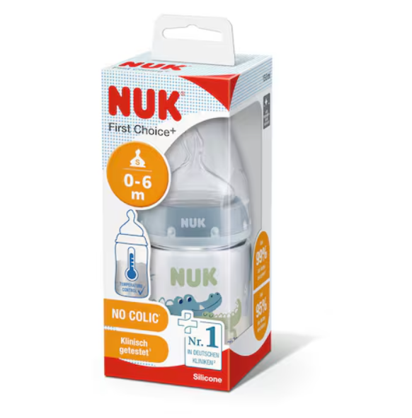 NUK First Choice+ Baby Bottle, 0-6 Months, 150ml