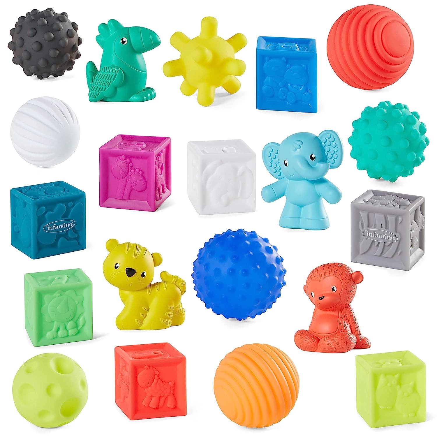 Infantino Sensory Balls, Blocks & Buddies - Textured, Soft & Colorful Toys.
