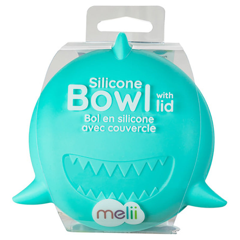Melii Silicone Bowl with Lid 350ml - Turquoise Shark.