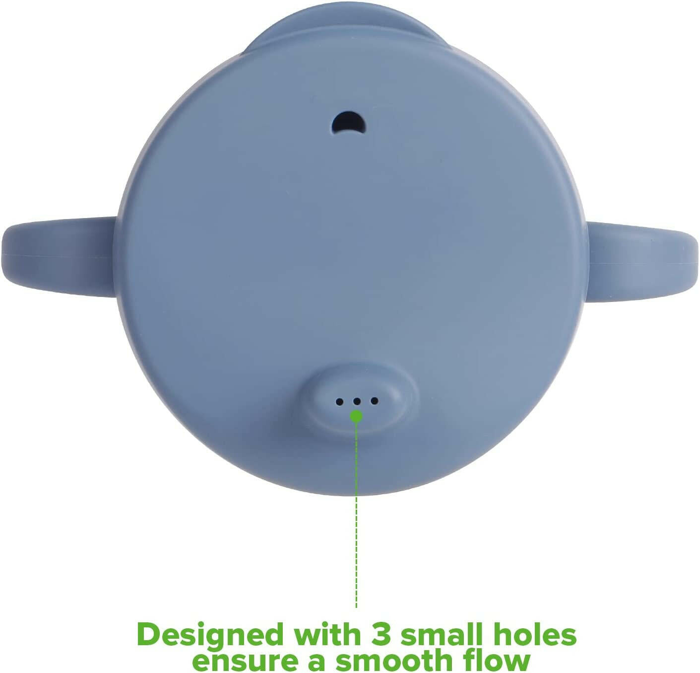 Haakaa Silicone Sip-N-Snack Cup, Toddlers Sippy Cup & Snack Container 2-in-1, BPA Free Food Grade Silicone Cup for Baby 6 Month+, 8 Oz (Bluestone).
