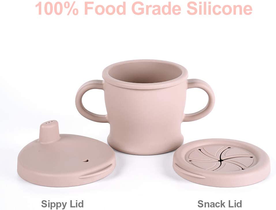 Haakaa Silicone Sip N Snack Cup - Blush Pink.