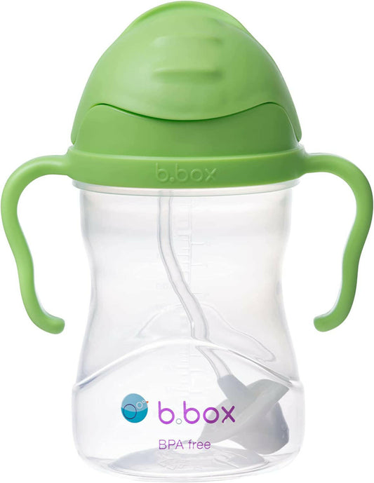 b.box Sippy Cup with Innovative Continuous Flow Weighted Straw Cup, Baby Straw Cup, Drink from any Angle, Easy-Grip Handles, 8oz, 6 months+.