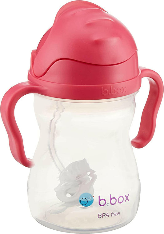 b.box Sippy Cup with Innovative Continuous Flow Weighted Straw Cup, Baby Straw Cup, Drink from any Angle, Easy-Grip Handles, 8oz, 6 months+.