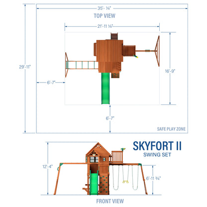 مرجيحة حديقة خشبية Skyfort II من Backyard
