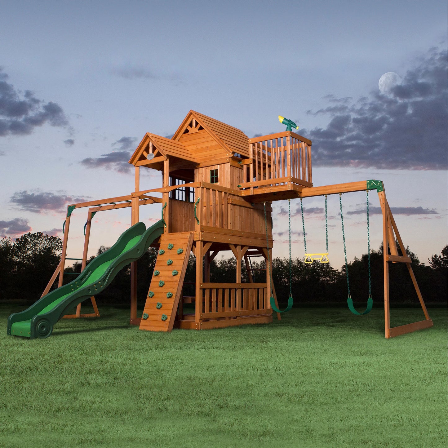 مرجيحة حديقة خشبية Skyfort II من Backyard