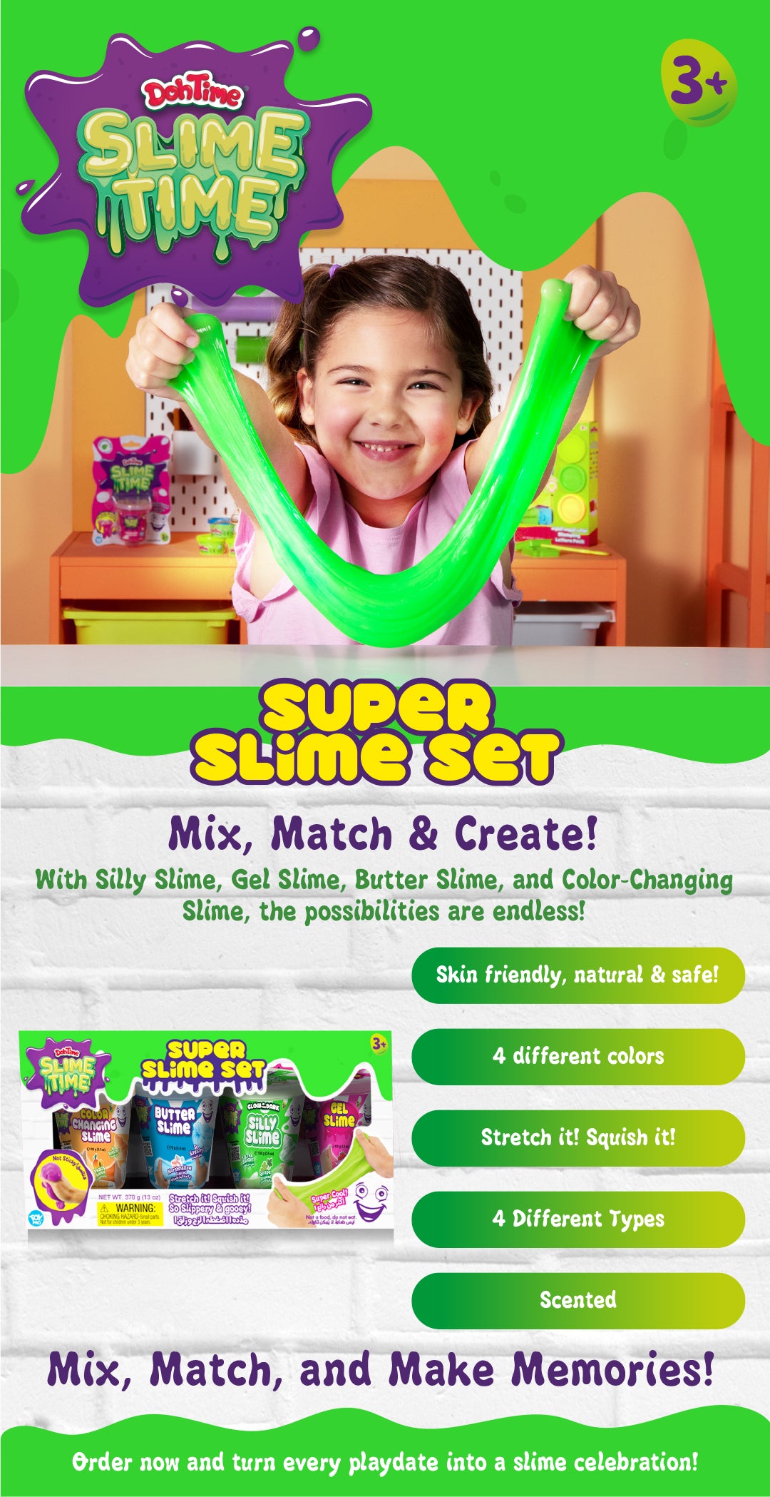 DohTime Slimetime Super Slime Set V2 - Pack of 4