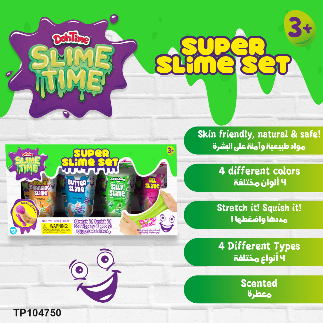DohTime Slimetime Super Slime Set V2 - Pack of 4