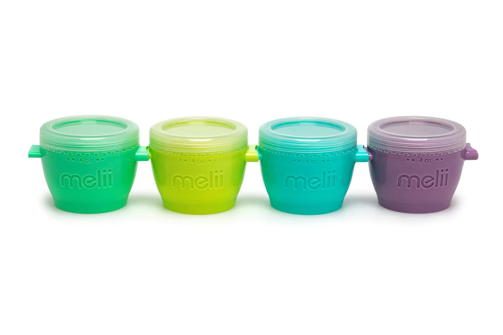 Melii Snap & Go Baby Food Storage Containers With Lids - Pack of 4 (4oz)