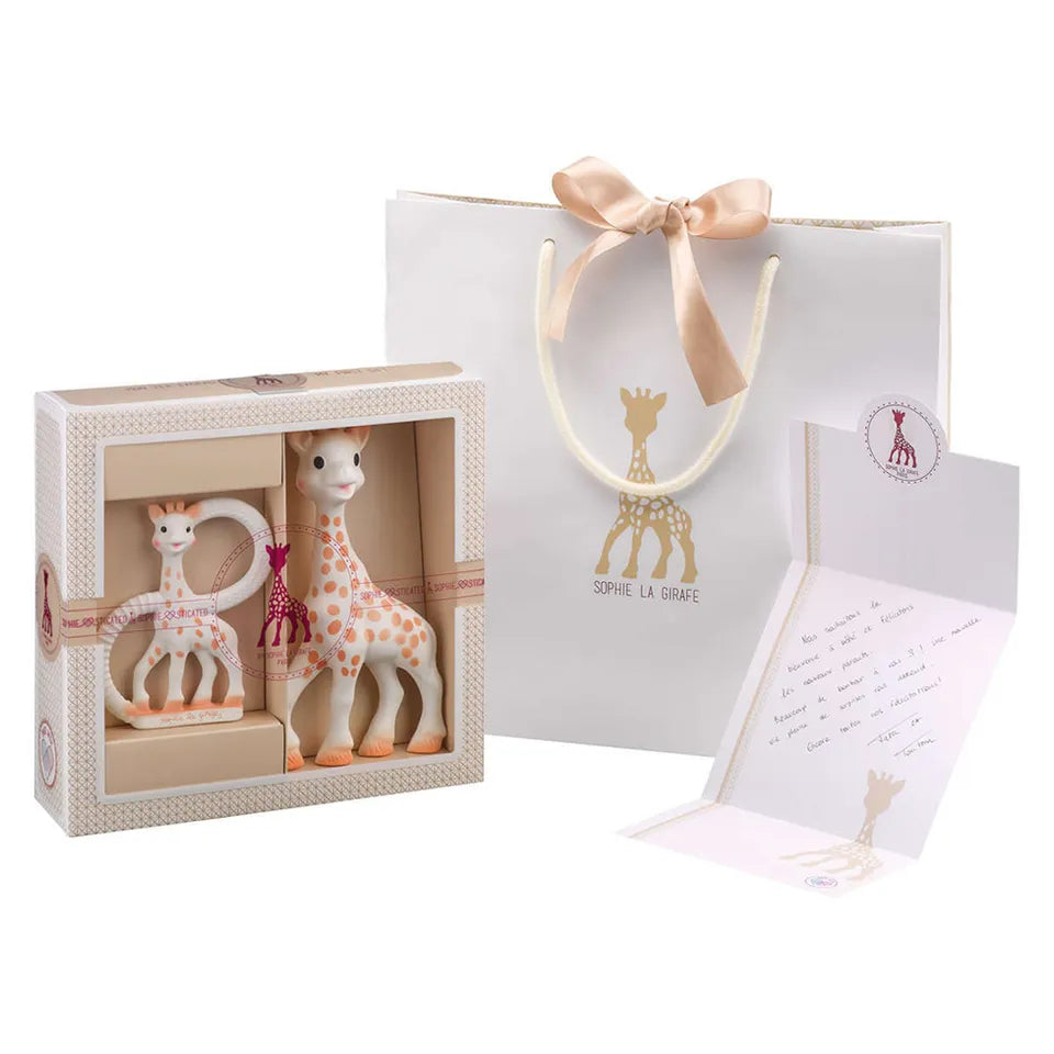 Sophie La Girafe - Classical Creation Set 1 Natural Rubber Giraffe & Teething Ring Gift Set - 2 Pieces