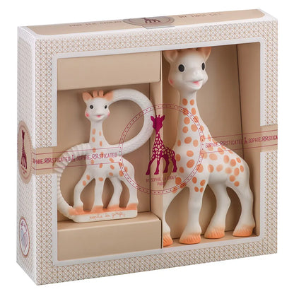 Sophie La Girafe - Classical Creation Set 1 Natural Rubber Giraffe & Teething Ring Gift Set - 2 Pieces
