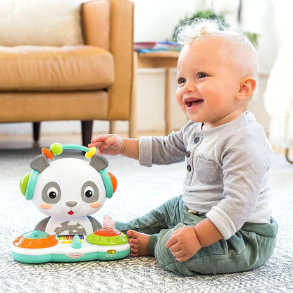 Infantino Spin & Slide DJ Panda - Musical Toy with Busy Beads, Light-up Turntable Drums, Funky Beats.