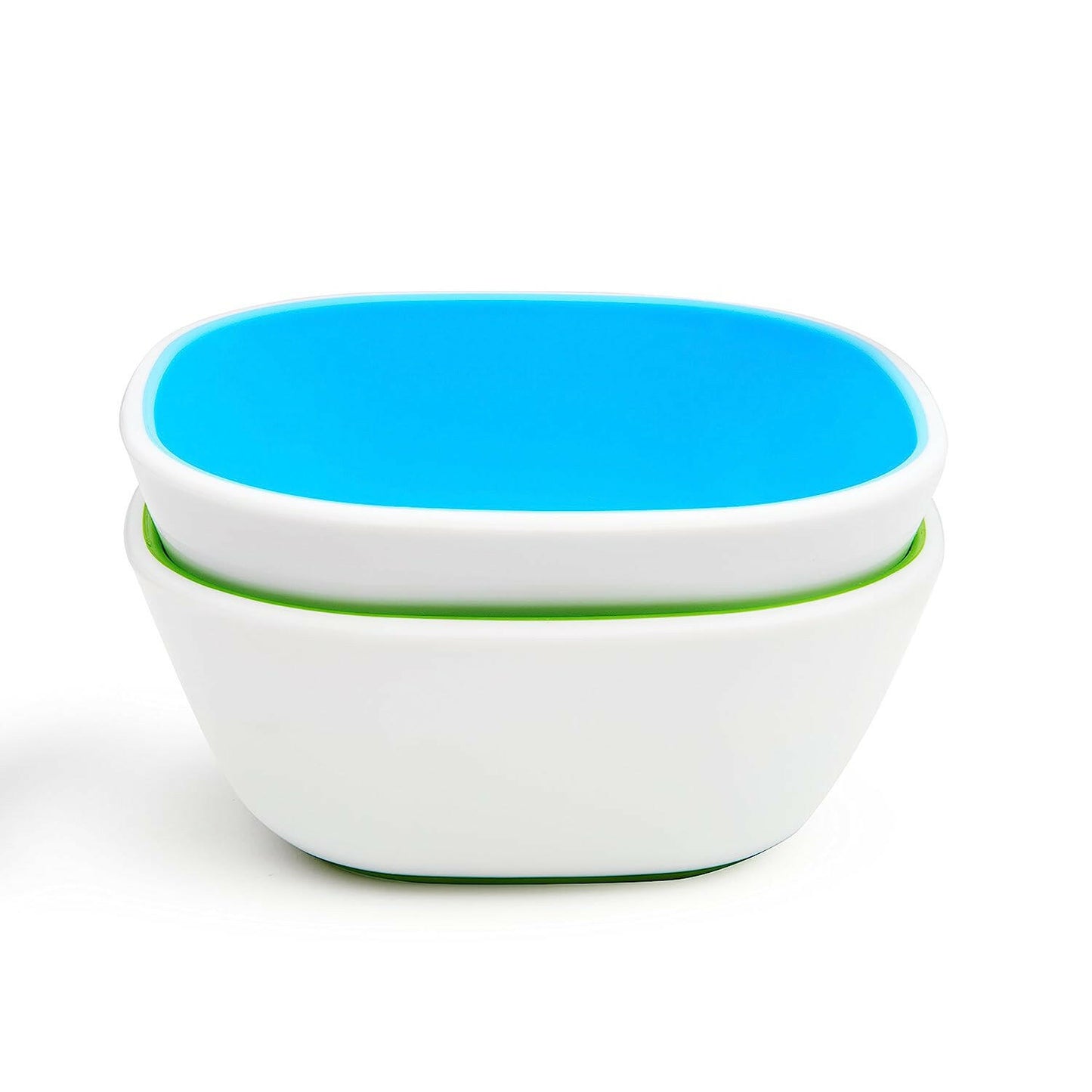 Munchkin Splash 4 Piece Toddler Divided Plate and Bowl Dining Set, Blue/Green.