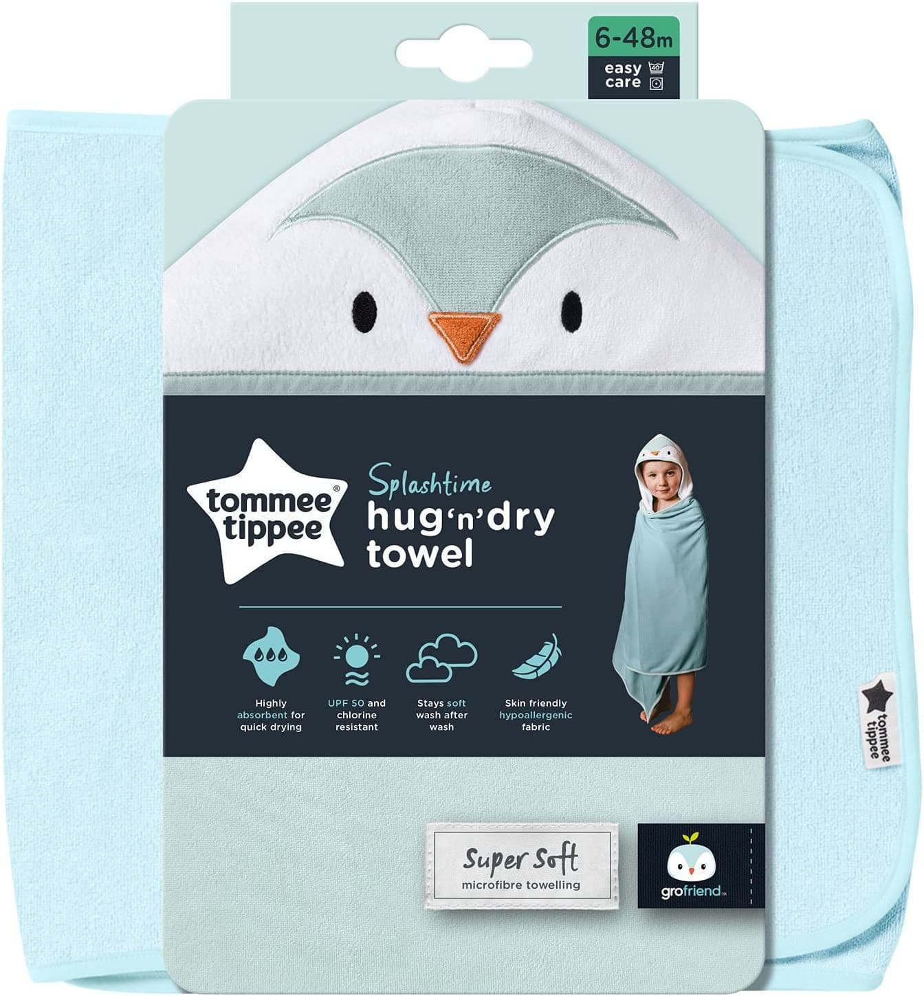 Tommee Tippee Splashtime Hug ‘N’ Dry Hooded Towel 6-48 months.