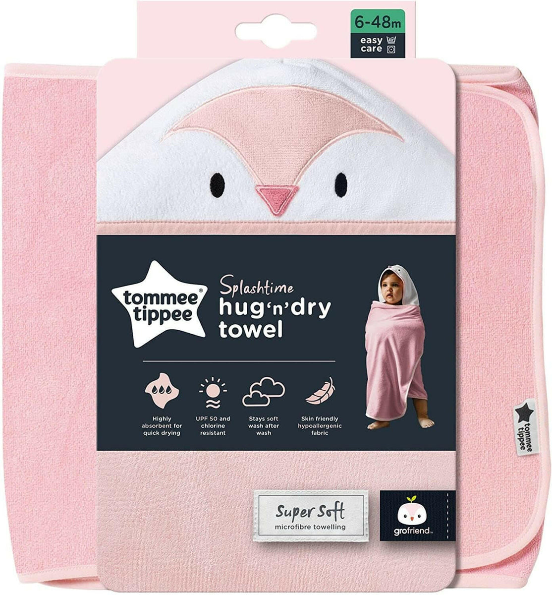 Tommee Tippee Splashtime Hug ‘N’ Dry Hooded Towel 648 months
