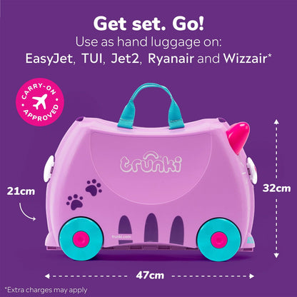 Trunki Ride On Kids Suitcase (Cassie Cat Pink)