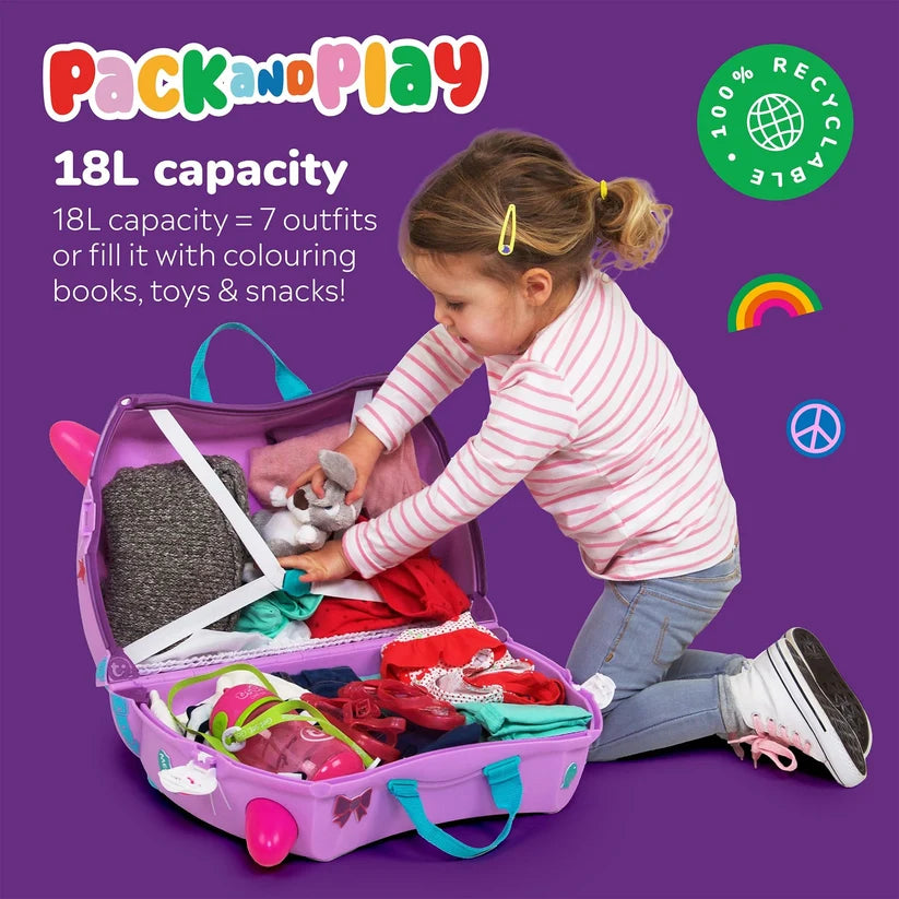 Trunki Ride On Kids Suitcase (Cassie Cat Pink)