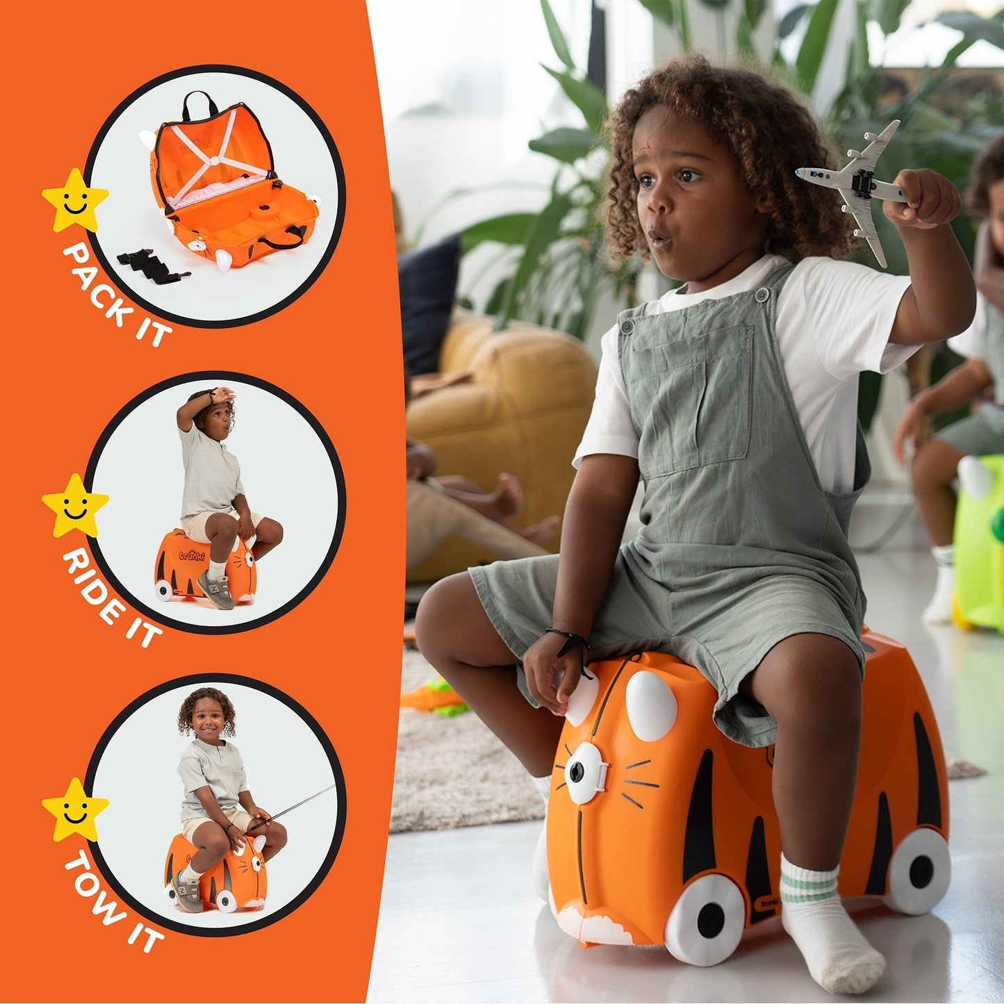Trunki Ride On Kids Suitcase (Tipu Tiger Orange)