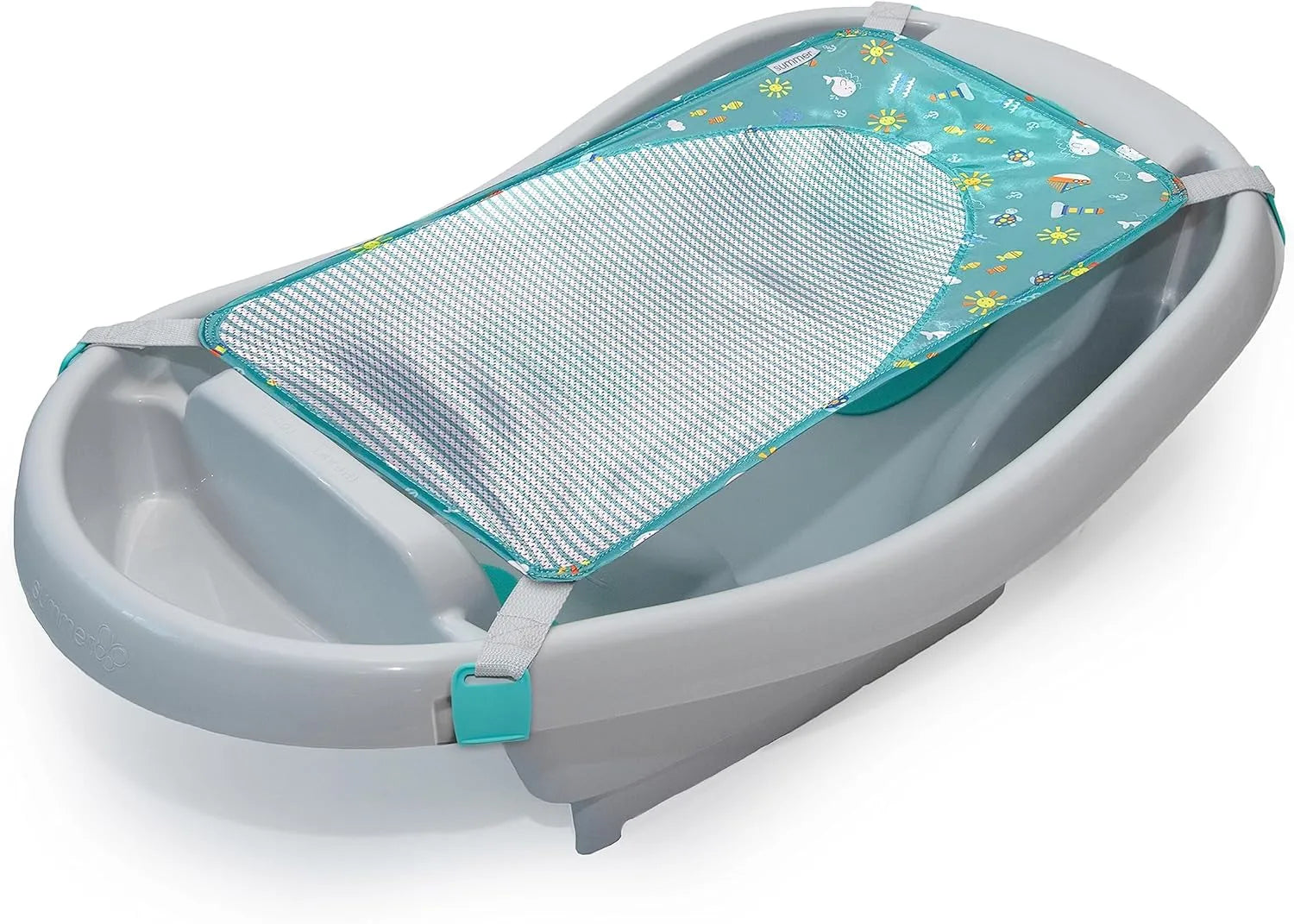 Summer Infant Comfy Clean Deluxe Newborn to Toddler Baby Bathtub - Blue (0-24 Months)