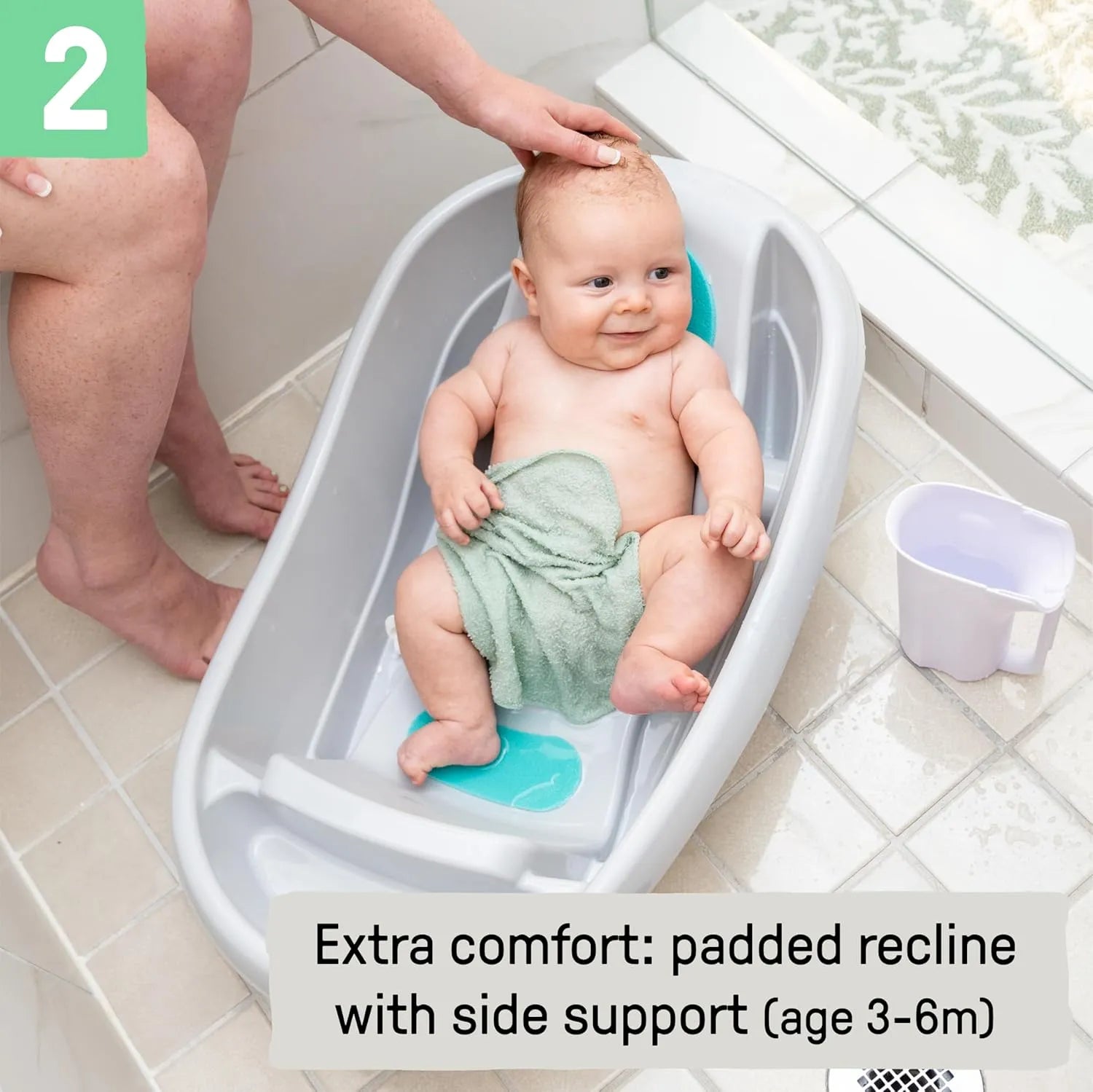 Summer Infant Comfy Clean Deluxe Newborn to Toddler Baby Bathtub - Blue (0-24 Months)
