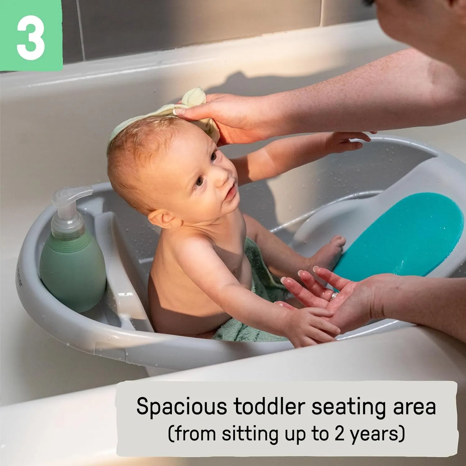 Summer Infant Comfy Clean Deluxe Newborn to Toddler Baby Bathtub - Blue (0-24 Months)