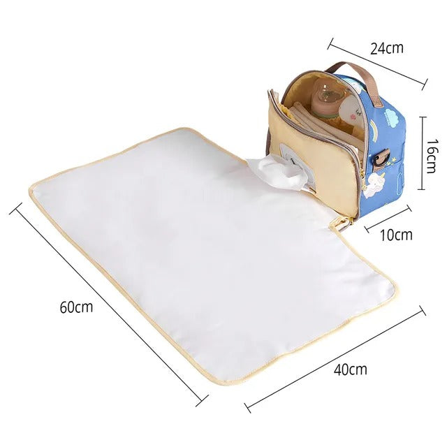 Sunveno Diaper Changing Clutch With Mat – Unicorn Blue