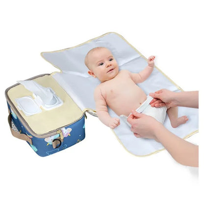 Sunveno Diaper Changing Clutch With Mat – Unicorn Blue