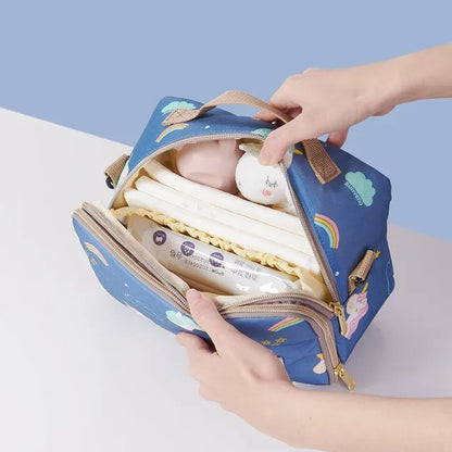 Sunveno Diaper Changing Clutch With Mat – Unicorn Blue