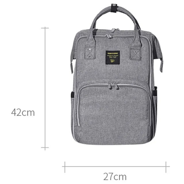 Sunveno Diaper Travel Backpack XL With Straps & Changing Pad – Grey