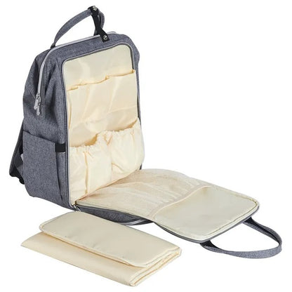 Sunveno Diaper Travel Backpack XL With Straps & Changing Pad – Grey
