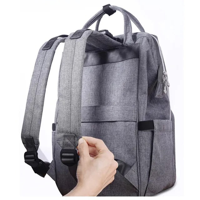 Sunveno Diaper Travel Backpack XL With Straps & Changing Pad – Grey