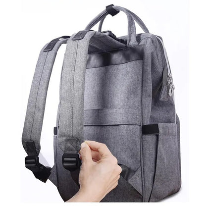 Sunveno Diaper Travel Backpack XL With Straps & Changing Pad – Grey