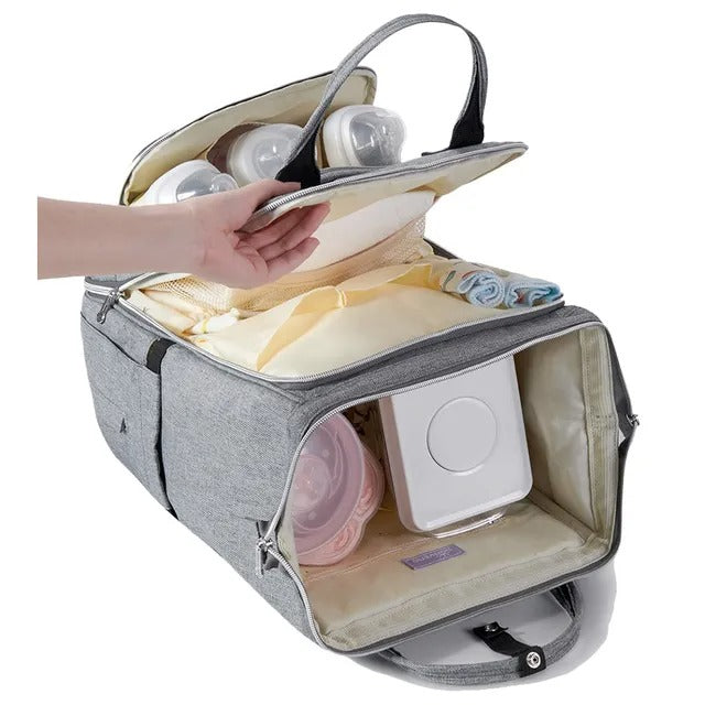 Sunveno Diaper Travel Backpack XL With Straps & Changing Pad – Grey
