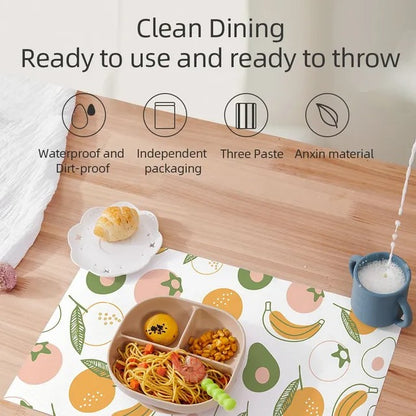Sunveno Baby Feeding Disposable Travel Multipurpose Placemats – 20Pcs