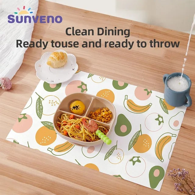 Sunveno Baby Feeding Disposable Travel Multipurpose Placemats – 40Pcs