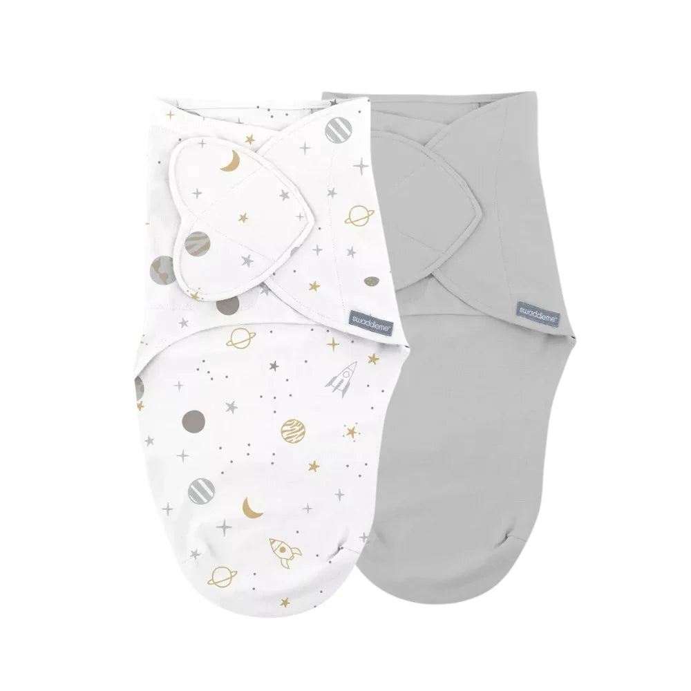 SwaddleMe by Ingenuity Original Heart Swaddle 2-Pack - Sunset Space (0-3 Months, 1.0 TOG)