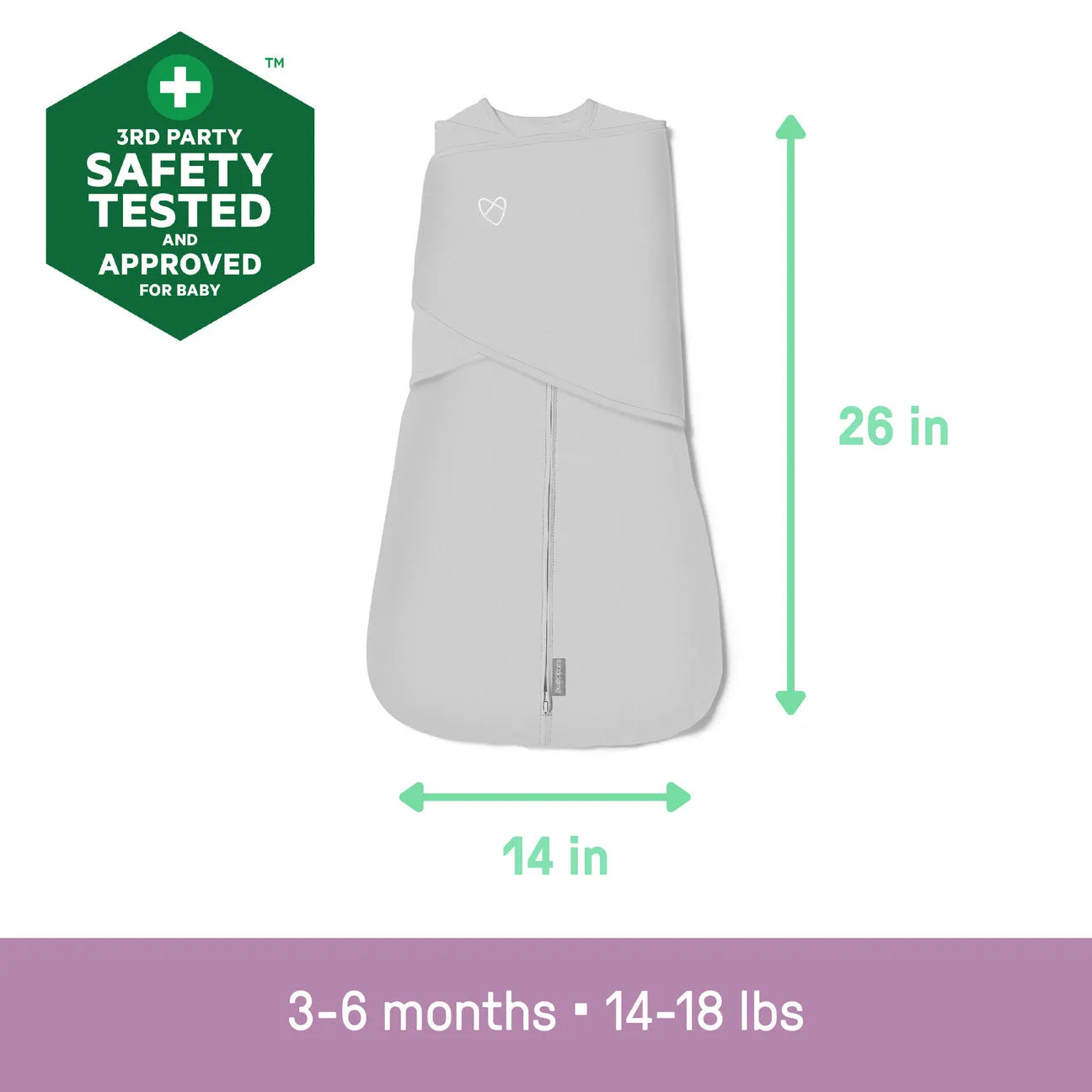 SwaddleMe by Ingenuity Arms Free Convertible Swaddle 1-Pack - Luna (3-6 Months, 1.0 TOG)