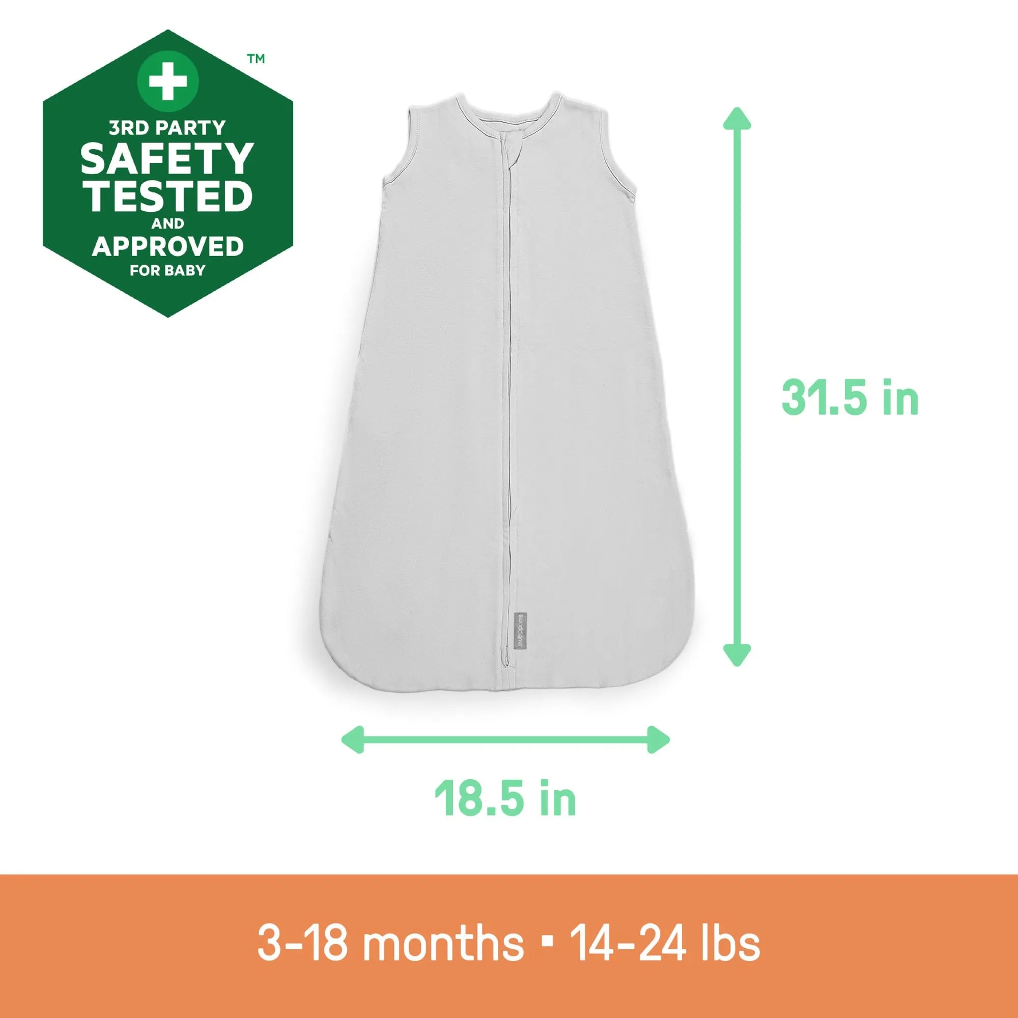 SwaddleMe by Ingenuity Night Sack Sleeper 1-Pack - Muslin Moss (3-18 Months, 1.5 TOG)