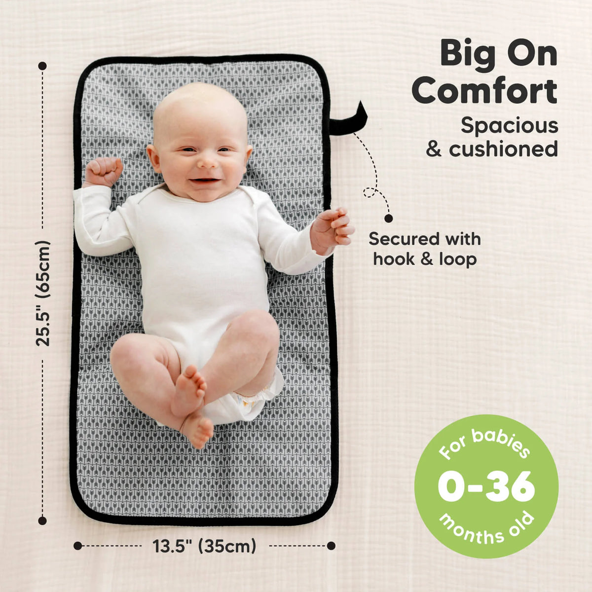 Keababies Swift Diaper Changing Mat (Black Geo)