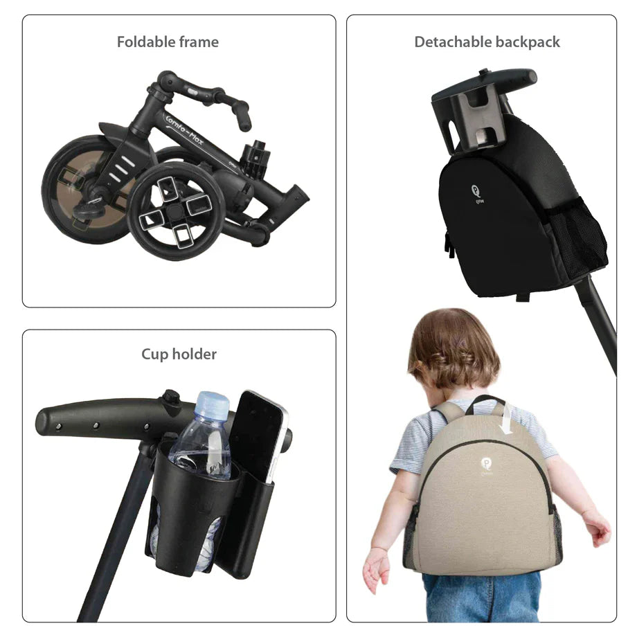 Qplay Comfo Max Black Tricycle 7 In 1 (10 Months+)
