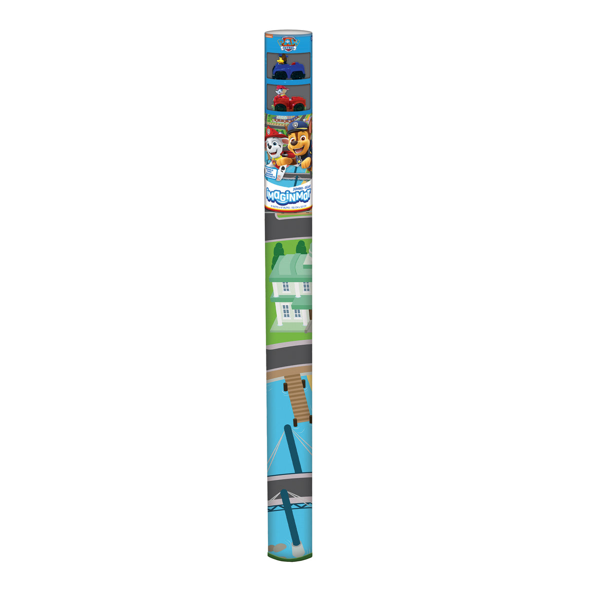 Paw Patrol - Jumbo Imaginmat Adventure Bay Playmat with 2 Toy Vehicles