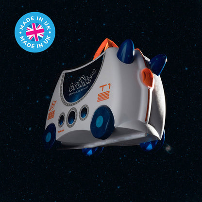 Trunki Ride-On Kids Suitcase Glow In The Dark (Skye Space Ship White)
